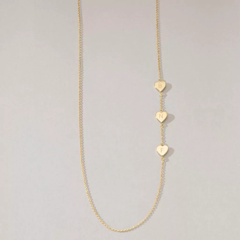 Colar Corações Personalizáveis em Prata de Lei