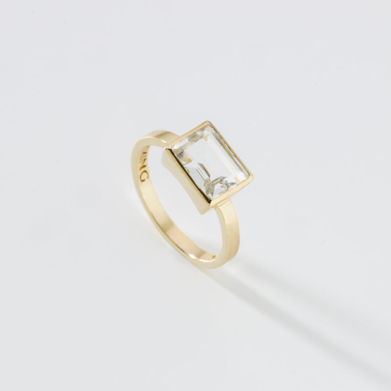 Anel Solitário com Topázio