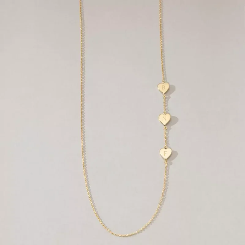 Colar Corações Personalizáveis em Prata de Lei
