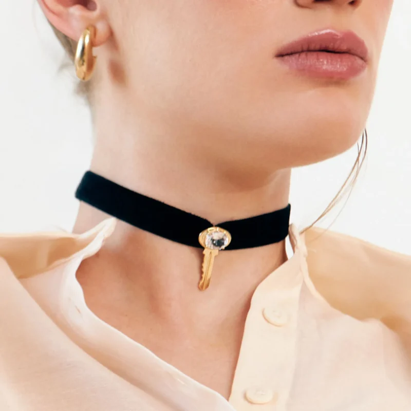 Colar Chave Mestra com Tecido