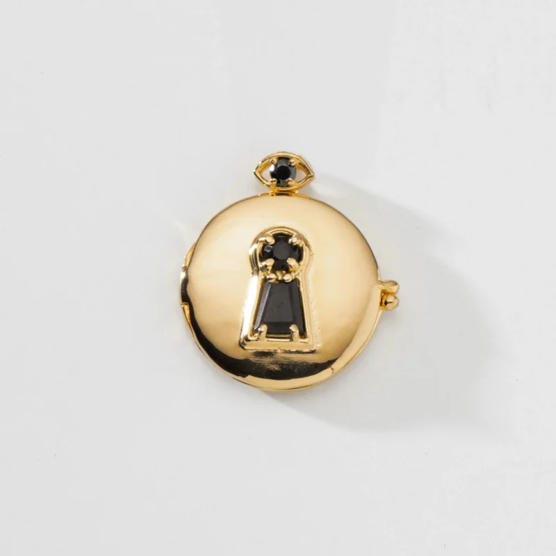 Pingente Relicário Redondo com Fechadura
