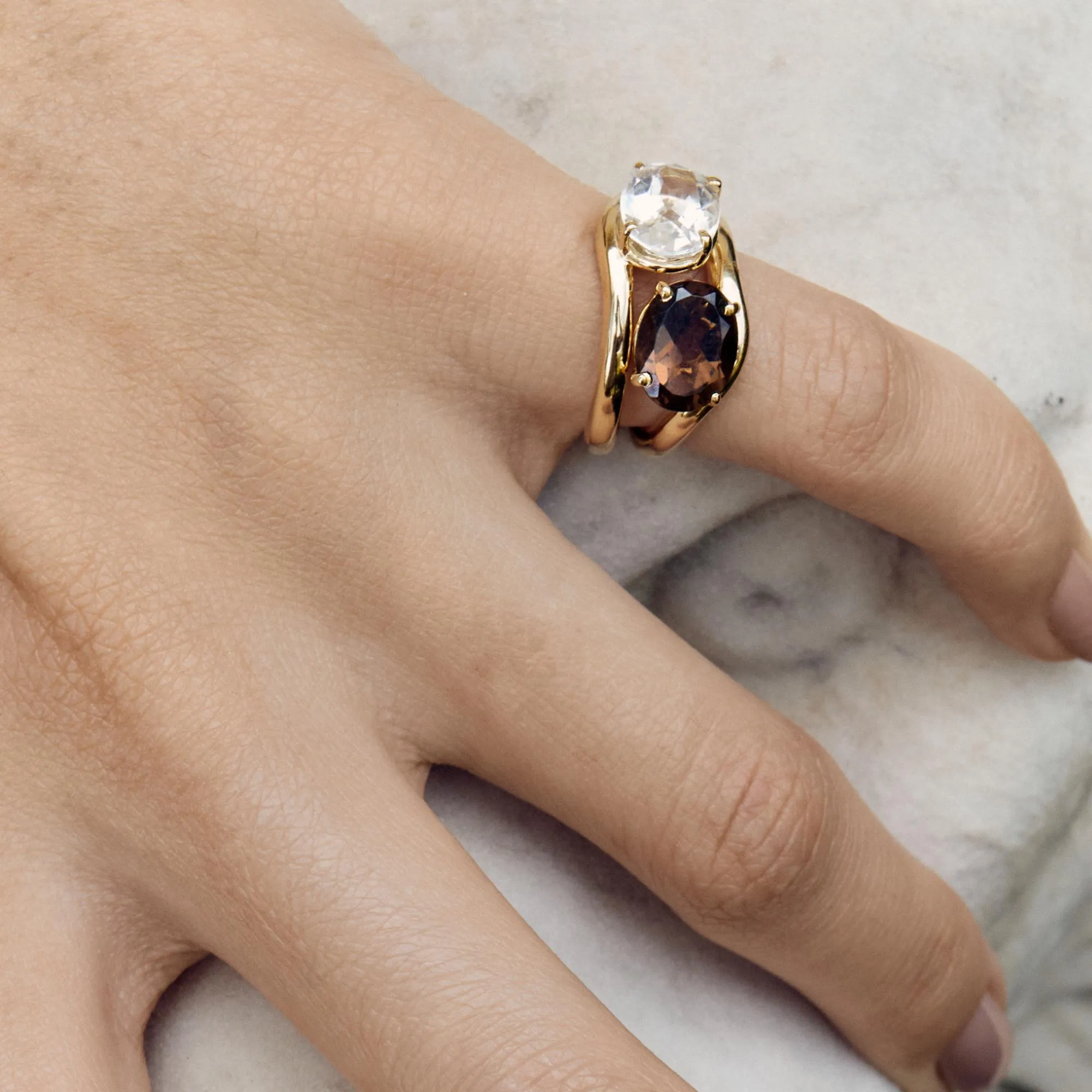 Anel Sylvie com Quartzo Fumê - Imagem 2