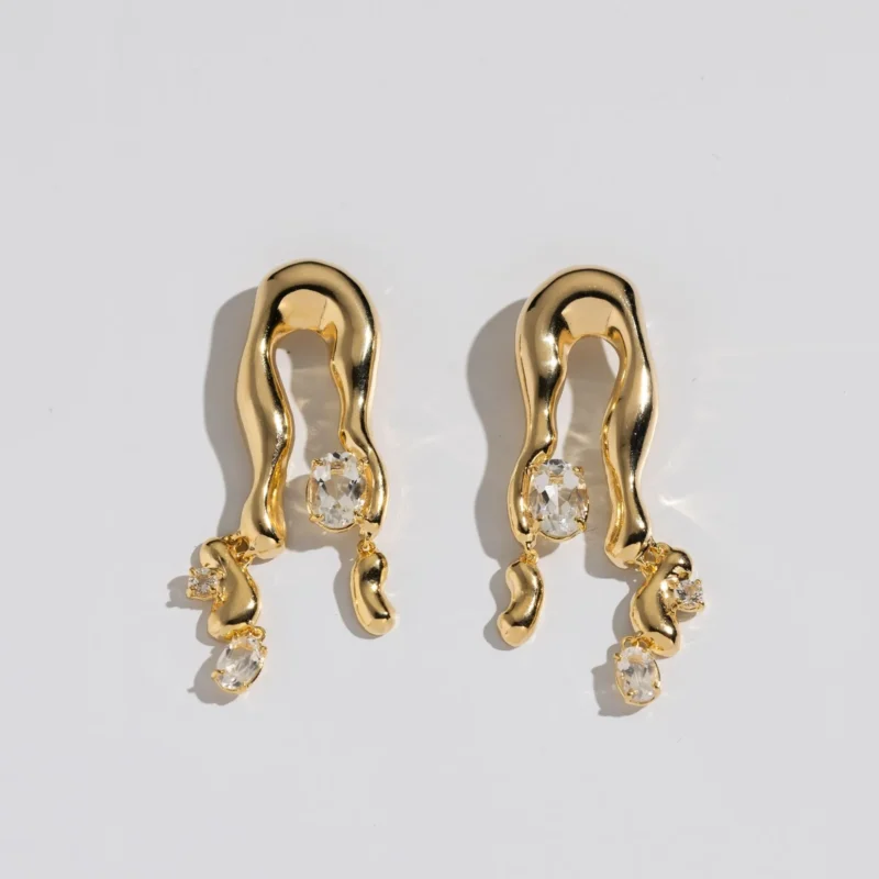 Brinco Cléo em Prata de Lei e Topázio